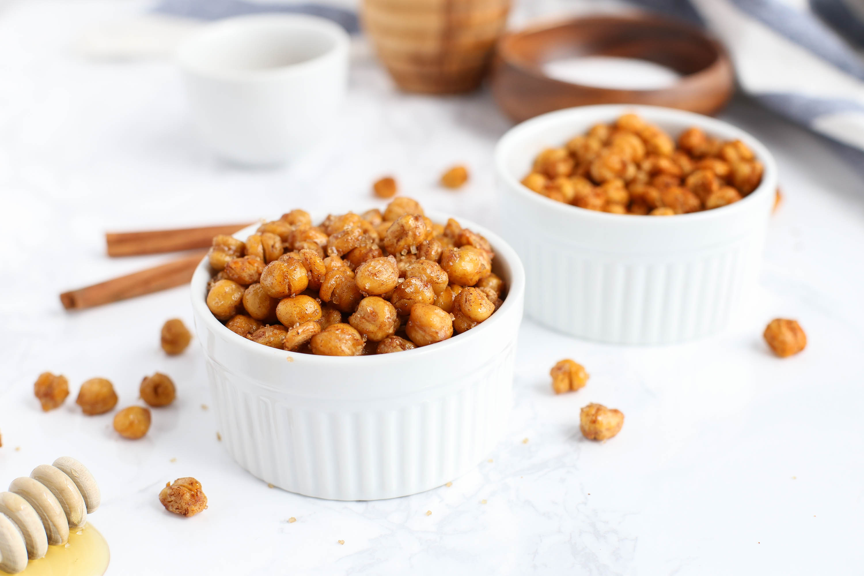Sweet and Spicy Roasted Chickpeas via The District Table