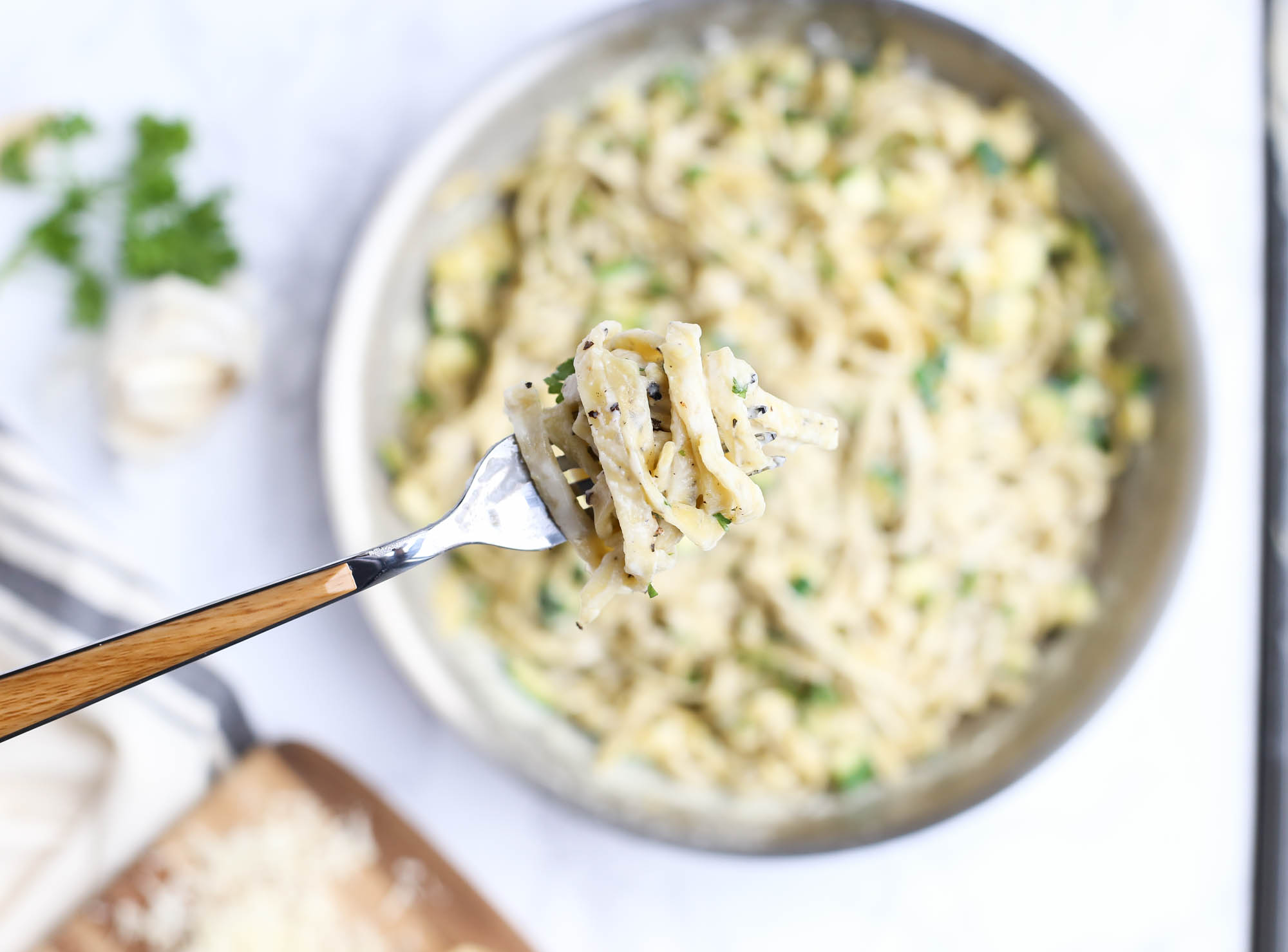 Healthier Fettuccine Alfredo from The District Table