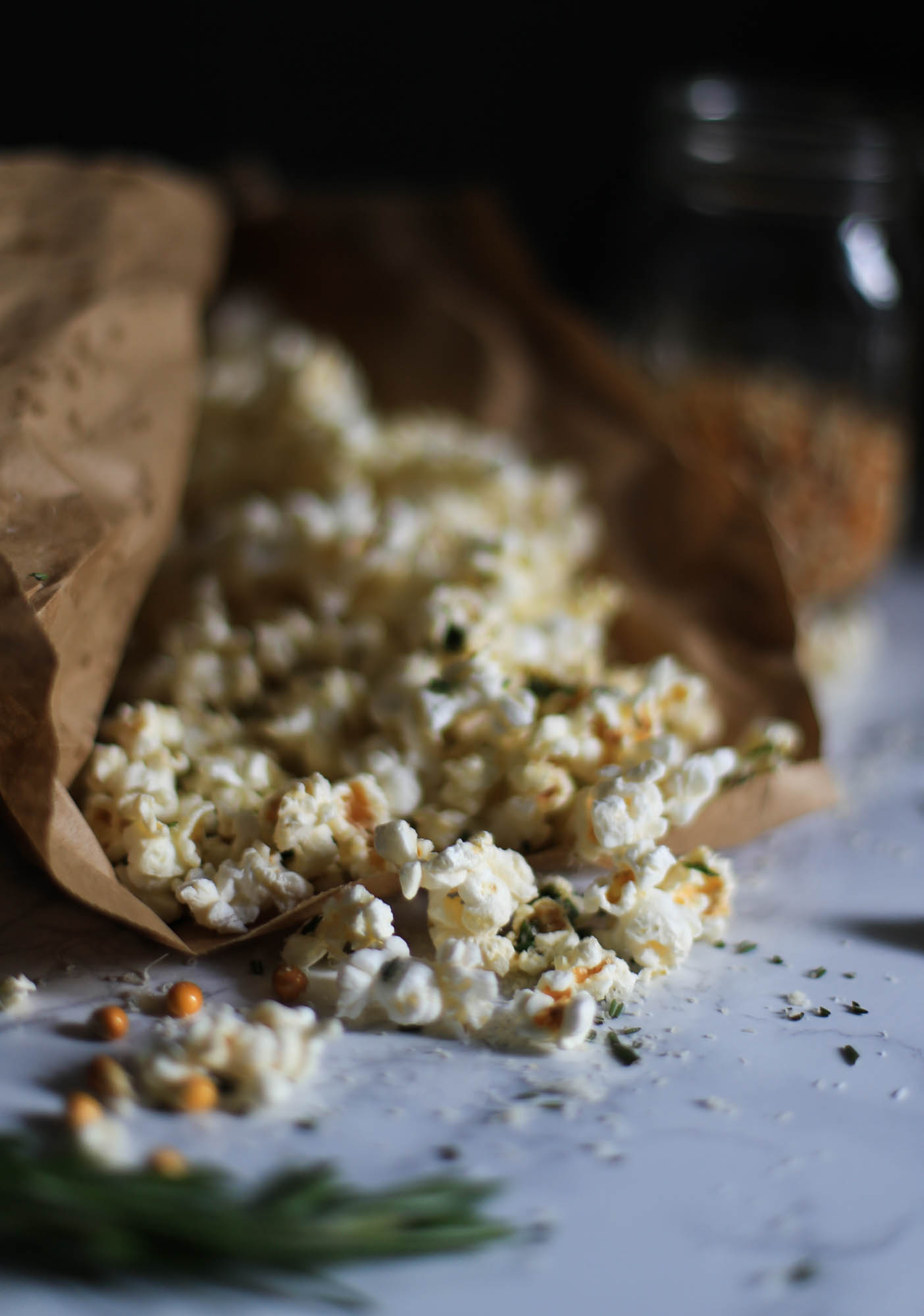 Rosemary Parmesan Popcorn by The District Table